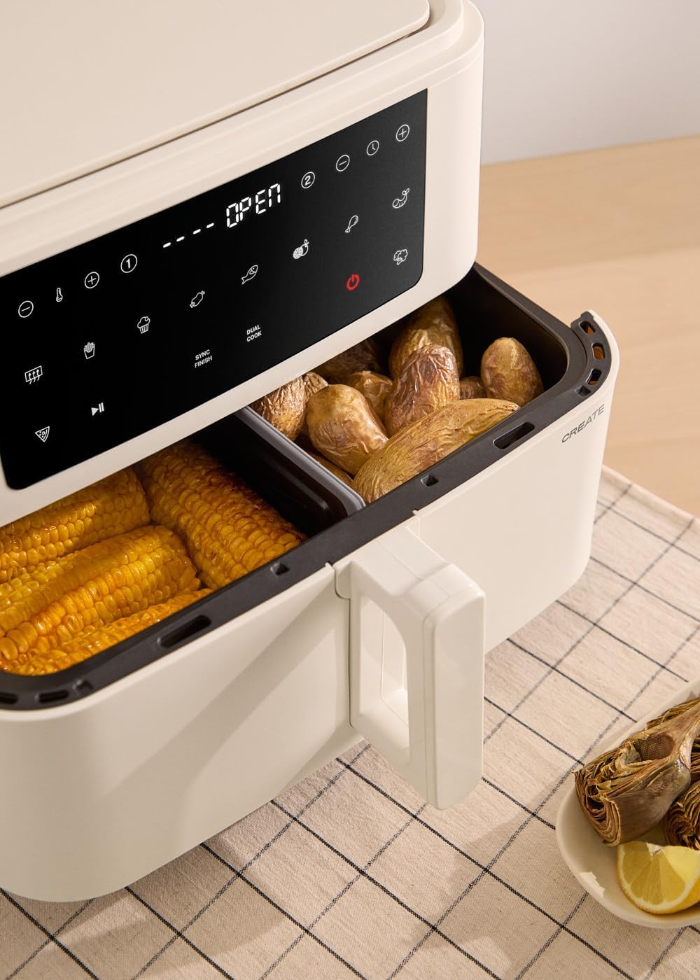 CREATE Fryer Air Dual 10 litros opiniones y análisis: una freidora grande, elegante y muy práctica para familias