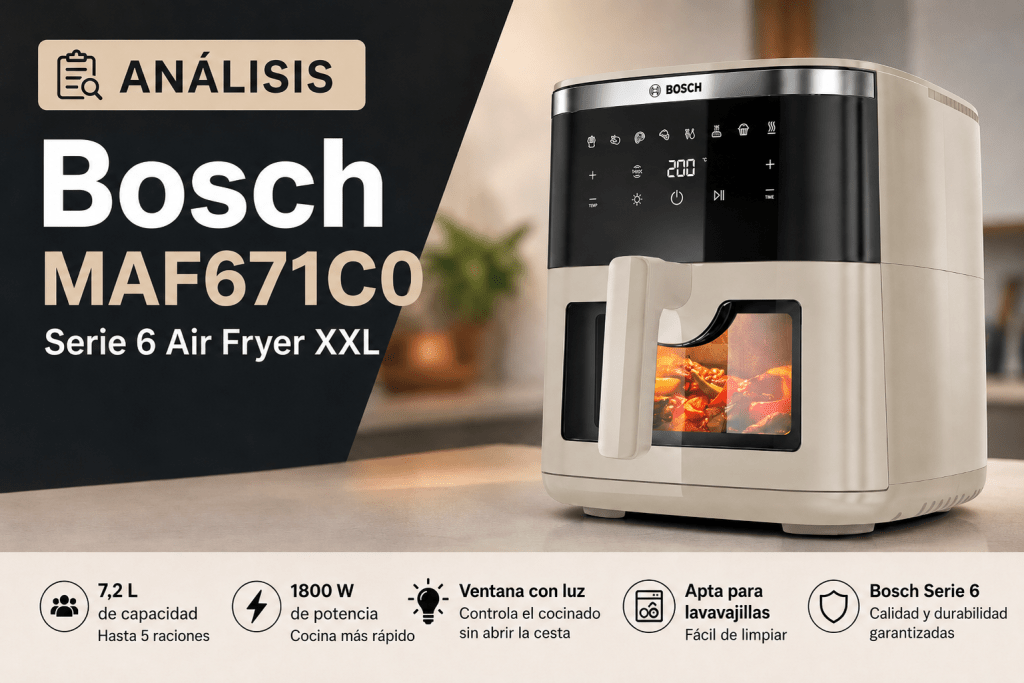 Bosch MAF671C0 opiniones: análisis de la freidora de aire Serie 6 XXL de 7,2 litros